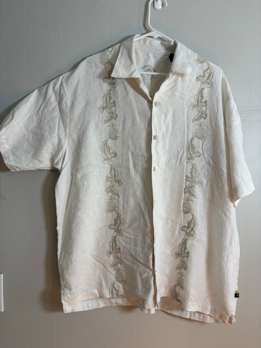 Tommy‎ Bahama Golf Men's XL Short Sleeve Button Up 100% Linen Tropical Shirt